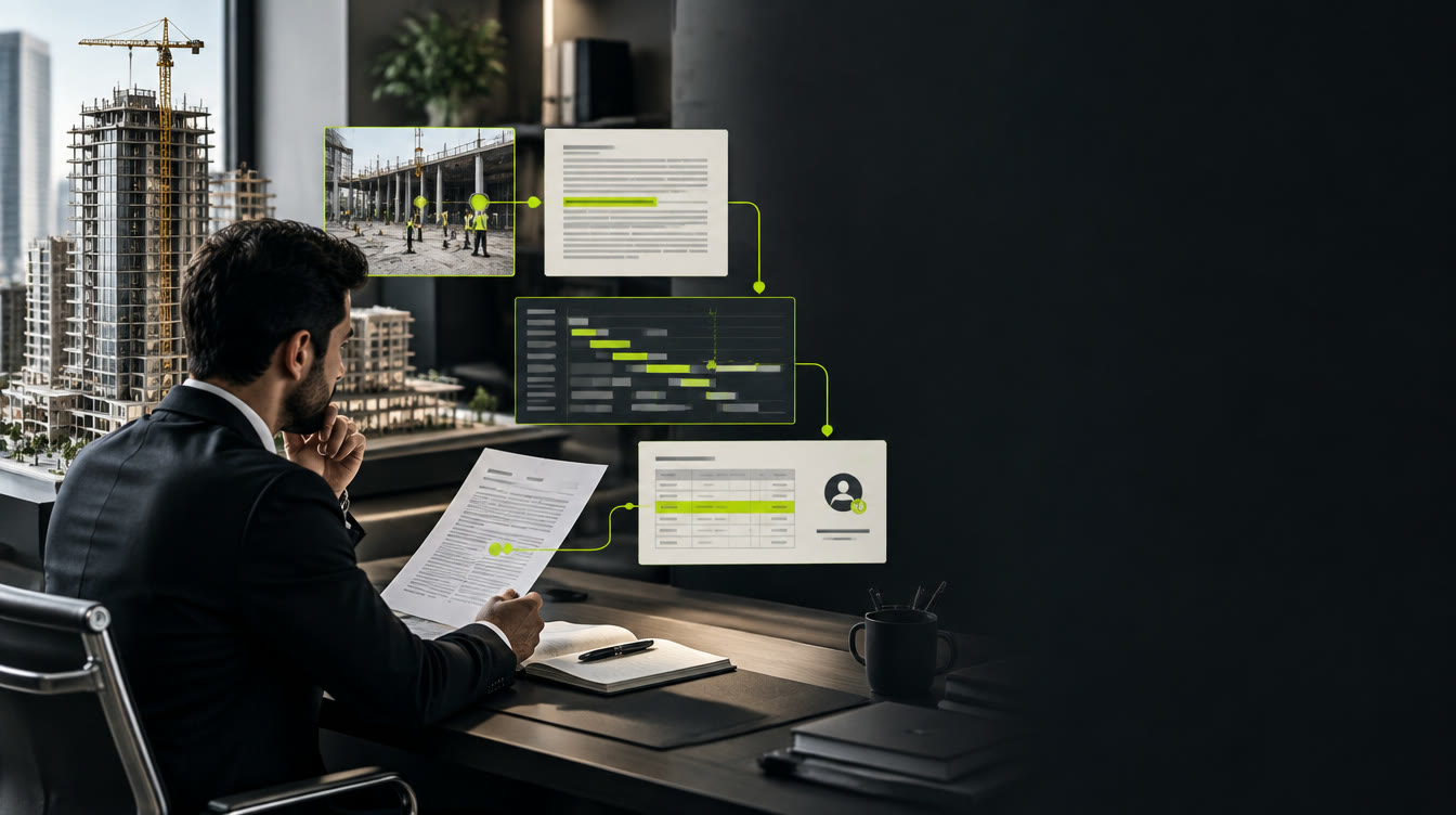 Illustrative contract administrator tracing a site instruction to a clause and programme impact