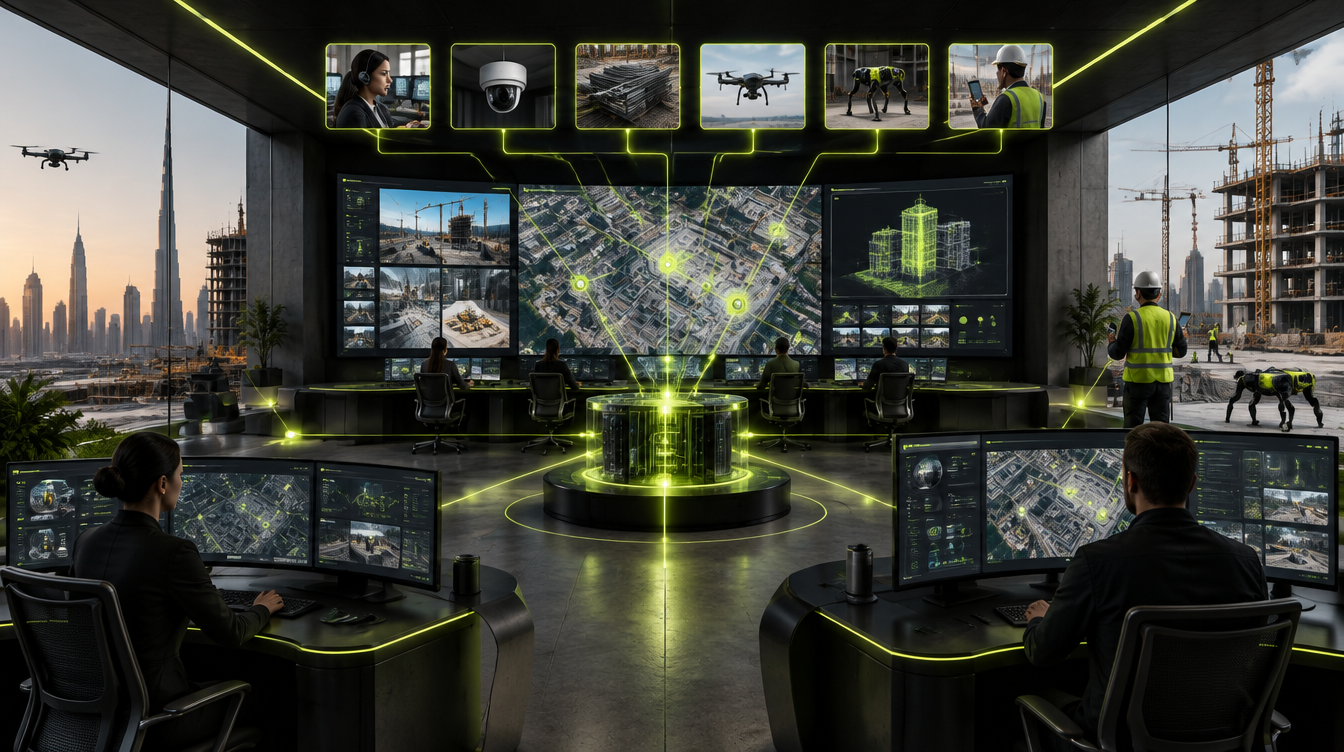 Project team using a connected BIM and site intelligence environment