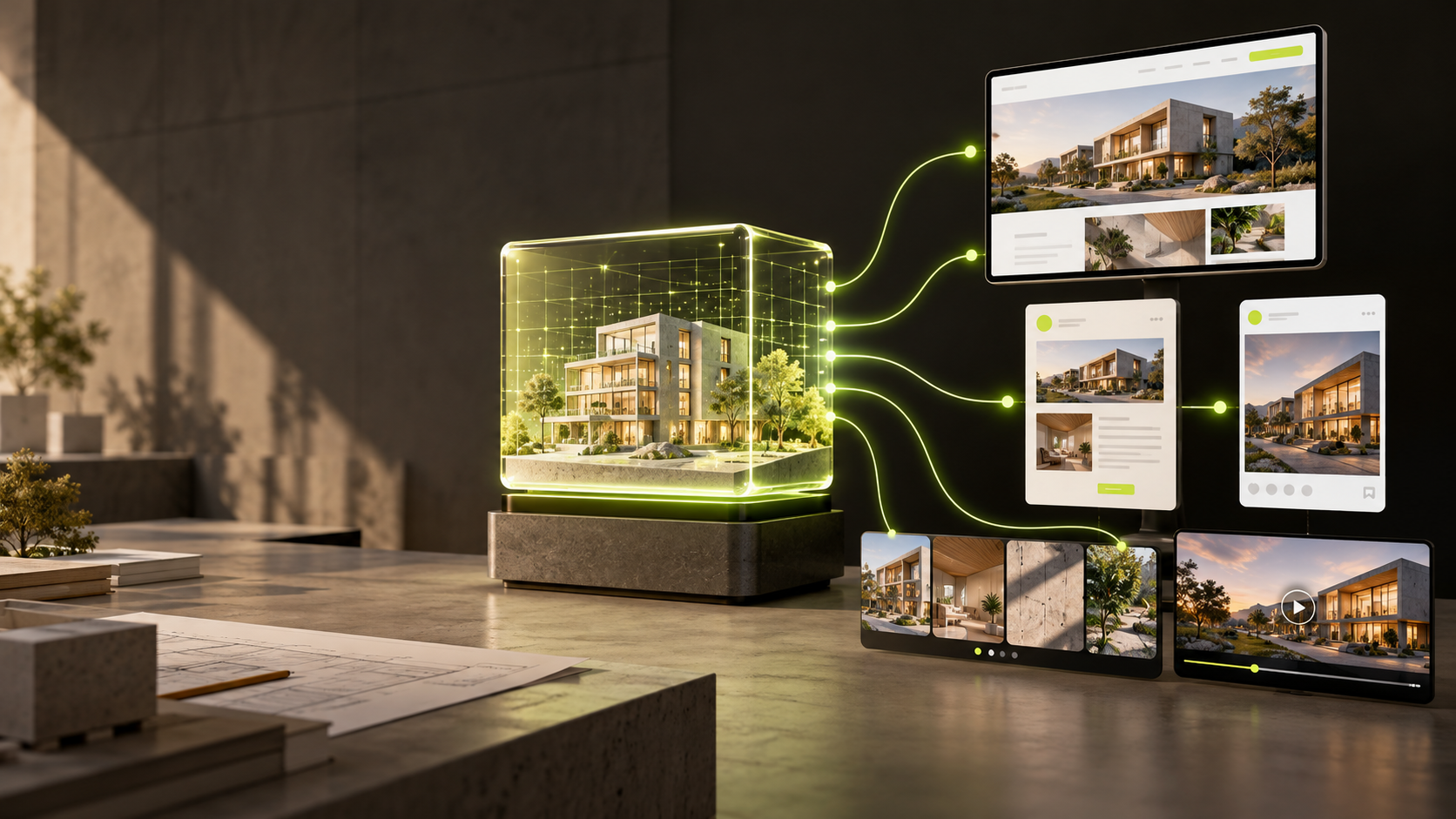 One approved project story connected to website, newsletter, social and video outputs
